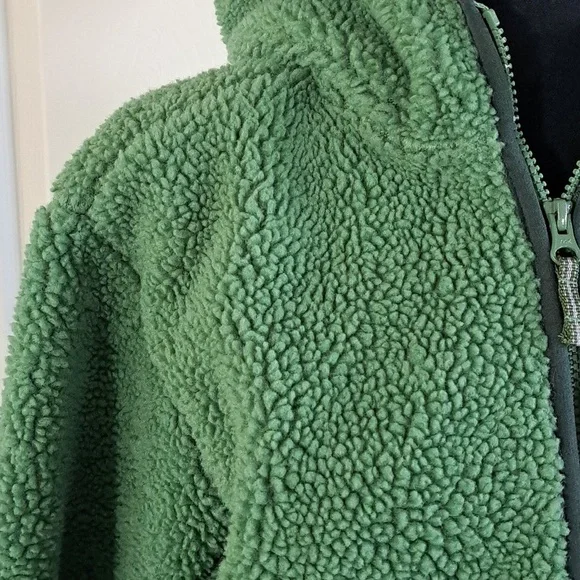 Land's End Fleece Sherpa Oversized Unisex Zipped Chunky Hooded Sweater Jacket - Picture 3 of 9